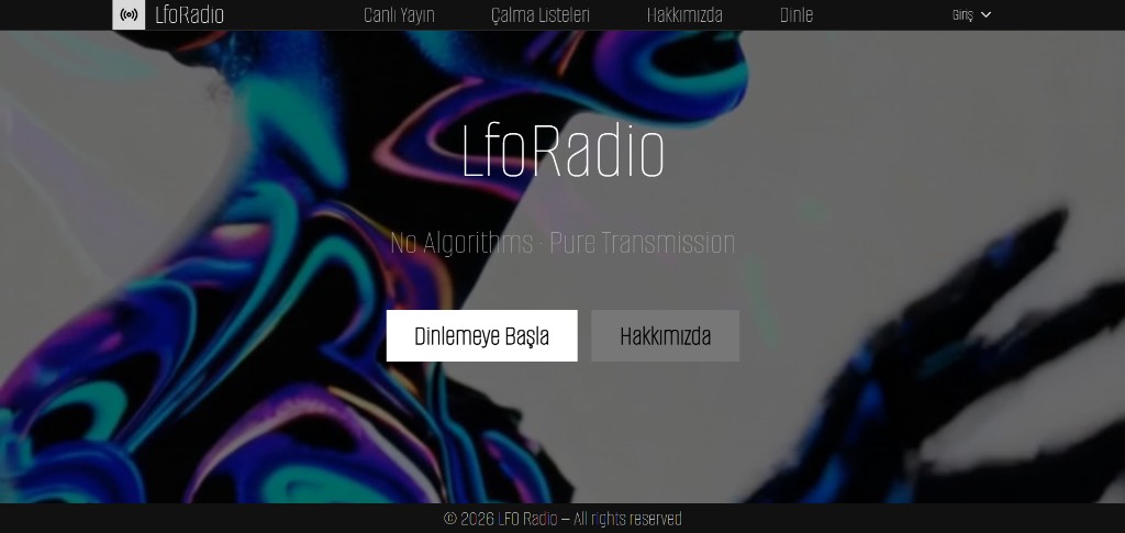 LfoRadio — radyo sitesi önizlemesi